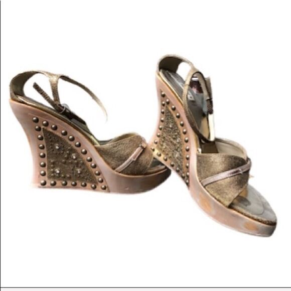 Steve Madden Bronze Leather Sandals - Picture 1 of 4